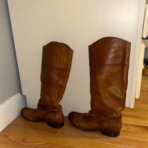 Frye brown leather boots, size 9